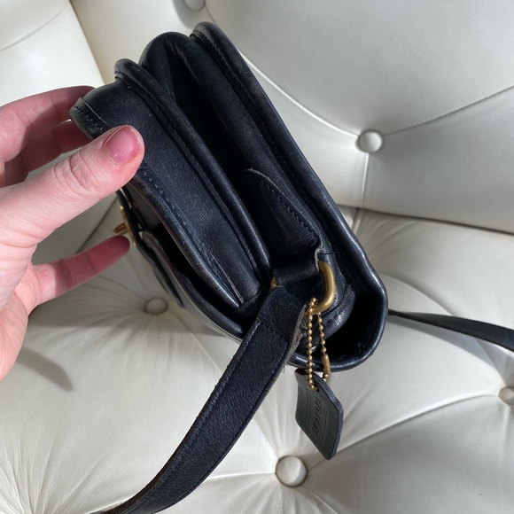Vintage COACH Prairie Bag in Black Leather Messenger Flap Turnlock Satchel 9954 - Picture 6 of 16